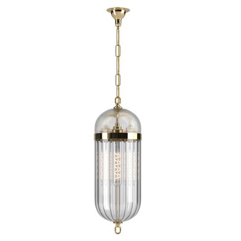 Aston Indoor Pendant Lamp With Skinny Ribbed Glass
