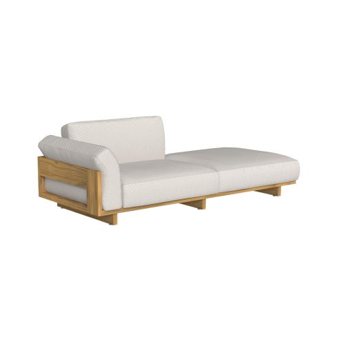 Argo Wood Icon Outdoor Right Modular Sofa With Pouf