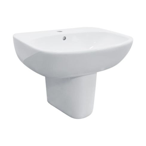 Style Wall Mounted Wash Basin With Half Pedestal