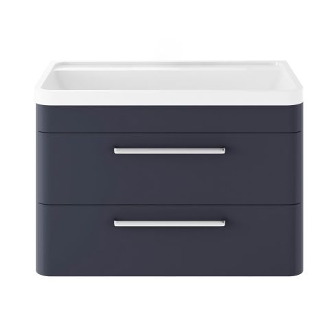 Teatro Wall Mounted Double Drawer Vanity Unit With Wash Basin