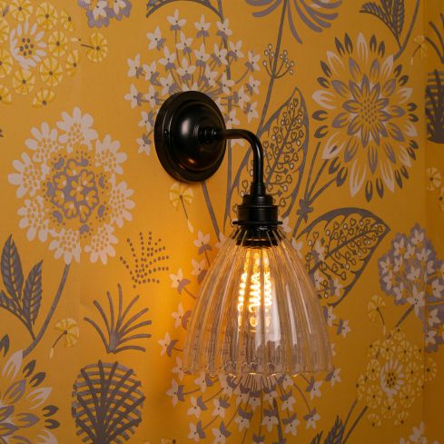 Ledbury Indoor Wall Light With Skinny Ribbed Glass