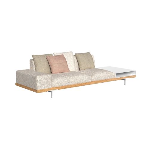 Allure Icon Outdoor 3 Seater Right Modular Sofa With Fabric Arm And Shelf