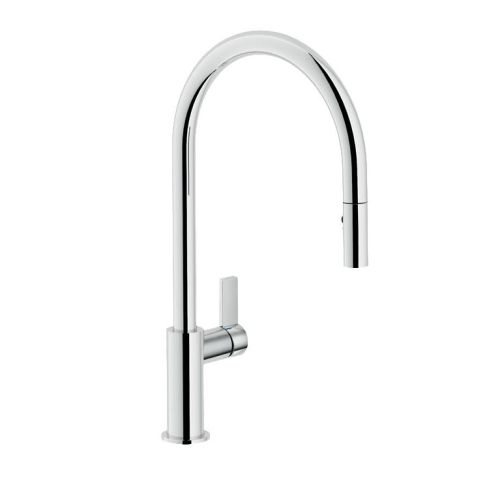 Flag Kitchen Sink Mixer with Pull Out Shower 418mm