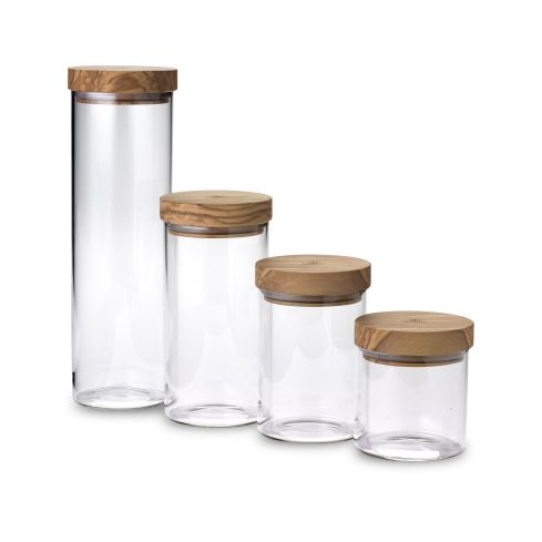 Olivewood Borosilicate Glass Jar