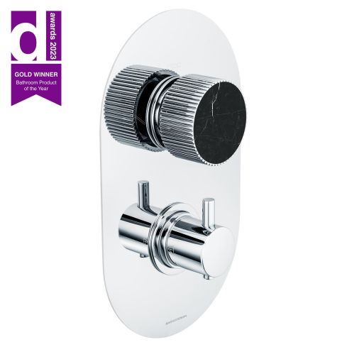 Chiasso Concealed Thermostatic Shower Mixer With 2 Ways Diverter With Porcelain Handle Insert