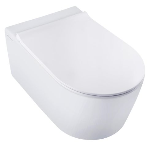 Corsair Rimless Wall Mounted Wc Pan With Soft Close Slim Seat Cover