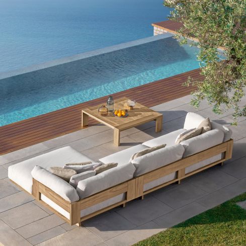 Argo Wood Icon Outdoor Right Modular Sofa