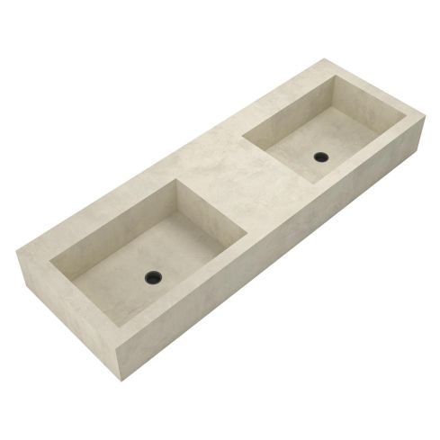 Courchevel Wall Mounted Double Bowl Wash Basin
