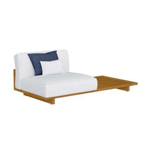 Argo Wood Icon Outdoor Left Modular Sofa With Coffee Table