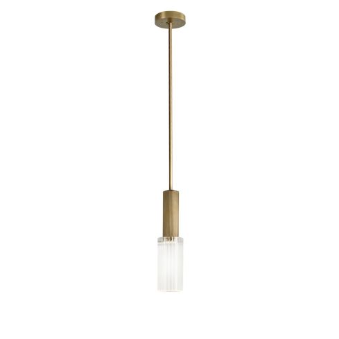 Flume 80 Indoor Pendant Light (IP44) Frosted Reeded Glass