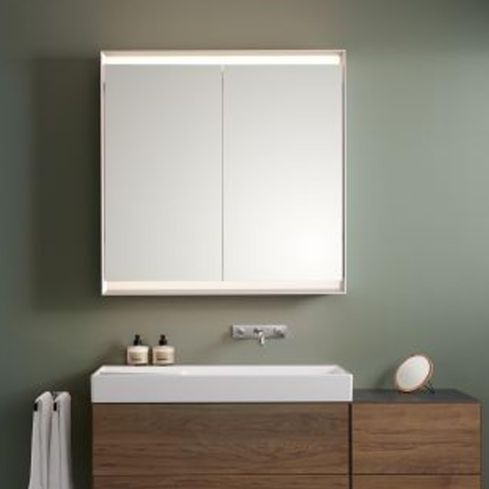 One Wall Mounted Mirror Cabinet With Internal LED Light