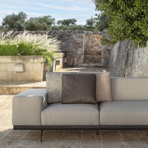 Allure Icon Outdoor 3 Seater Right Modular Sofa With Fabric Arm
