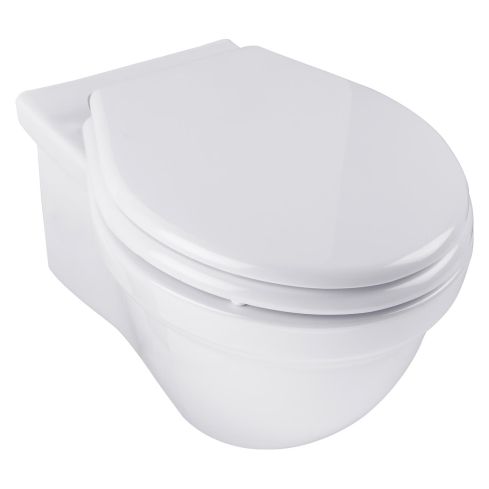 Biarritz Wall Mounted WC with White Seat and Cover