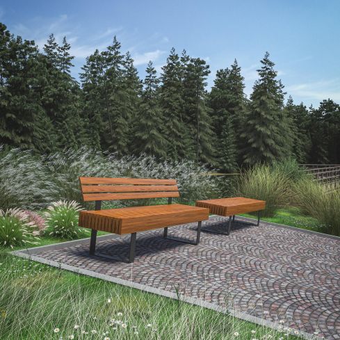 Boston Outdoor Urban Bench Without Backrest