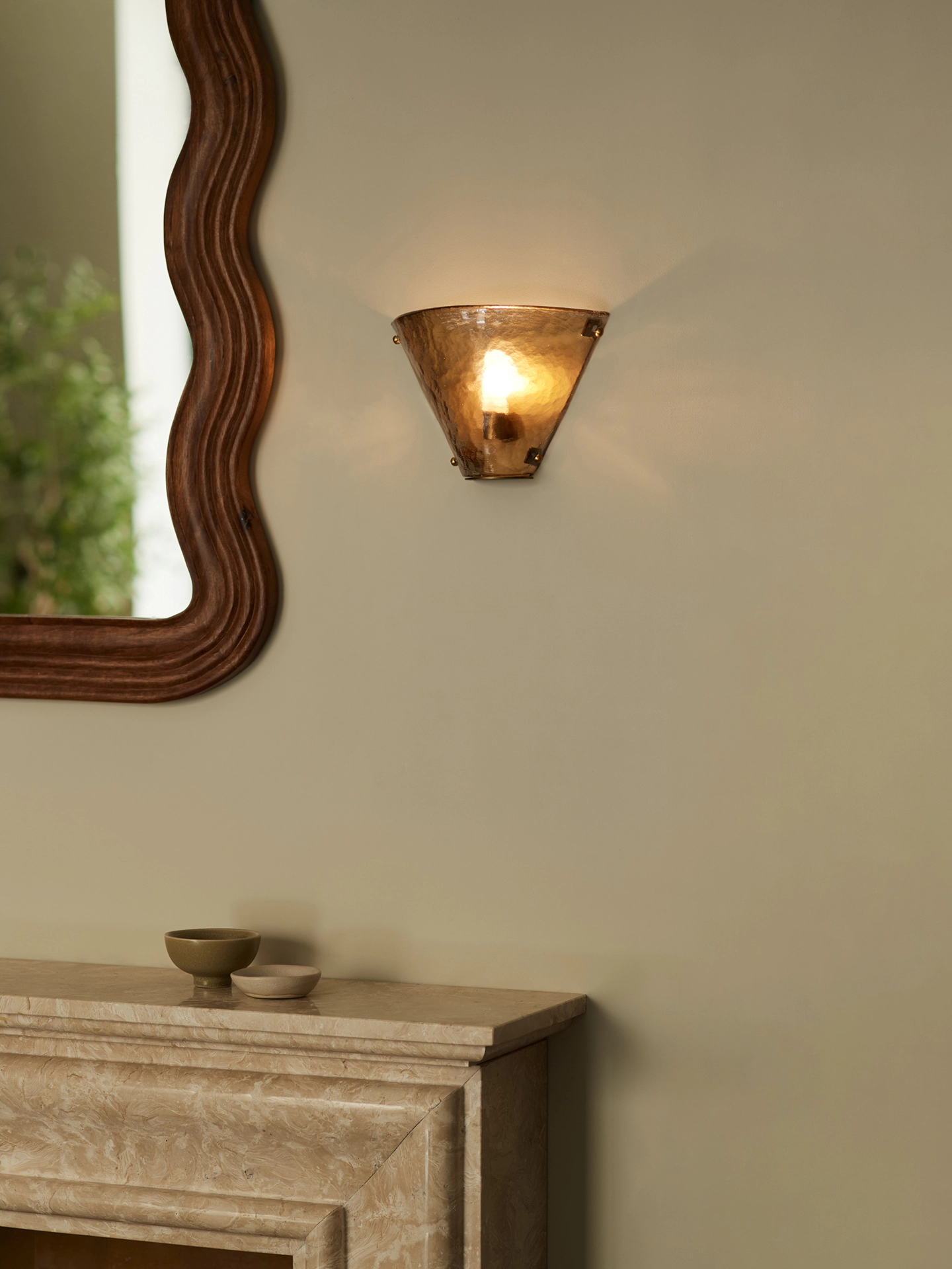 Heathfield and Co. Maeve wall light in semi-translucent slumped glass